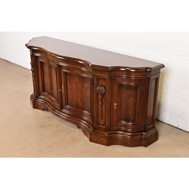 French Karges French Regency Louis XVI Burled Walnut Sideboard or Bar Cabinet For Sale - Image 3 of 14