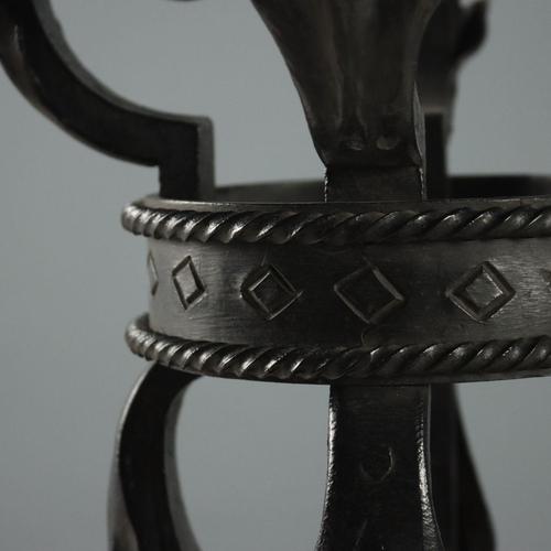 Black Wrought Iron Vase Holder Column For Sale - Image 8 of 10