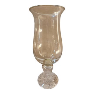 Large (24") Glass Hurricane Candle Stand Vase For Sale