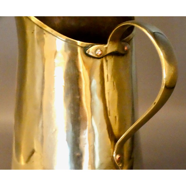 Brass Antique French Handcrafted Brass Pitcher For Sale - Image 8 of 12