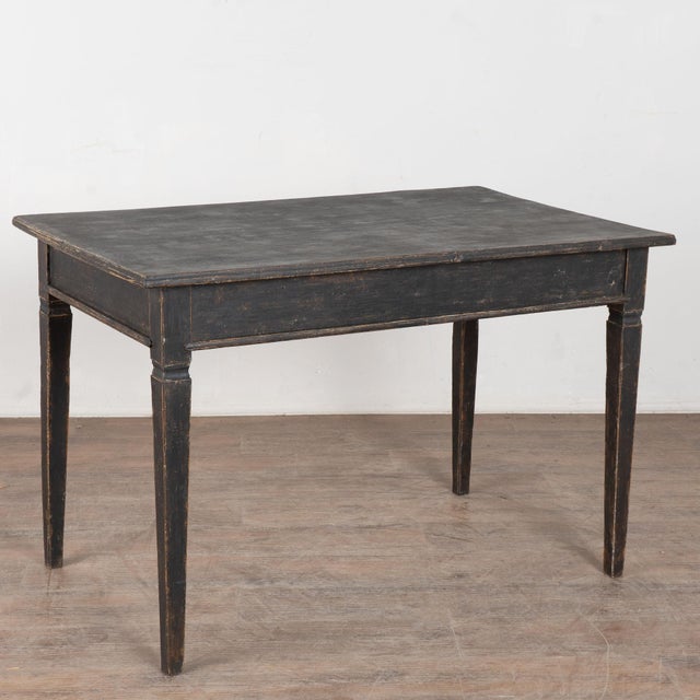 Late 19th Century Swedish Black Painted Pine Two-Drawer Table For Sale - Image 15 of 15