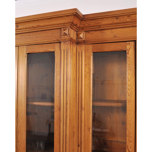 French Provincial Pine Library Bibliotheque Bookcase 10 Ft For Sale - Image 17 of 18