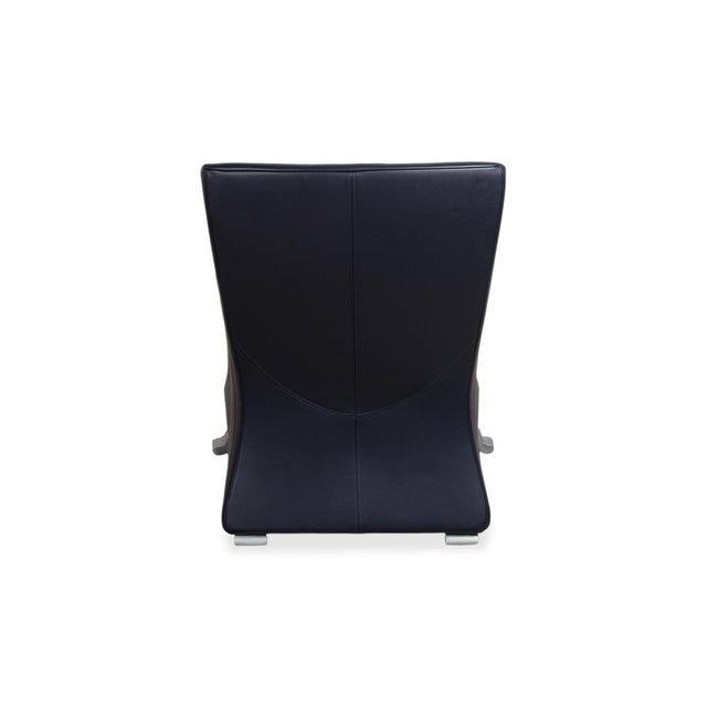 322 Leather Armchair Set in Blue with Ottoman by Rolf Benz, Set of 2 For Sale - Image 11 of 18