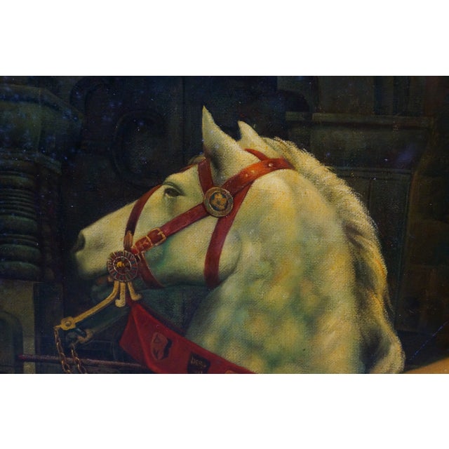 Textile Late 20th Century Lady Godiva Painting After John Collier Painting Medieval Equestrian Nude Framed For Sale - Image 7 of 12