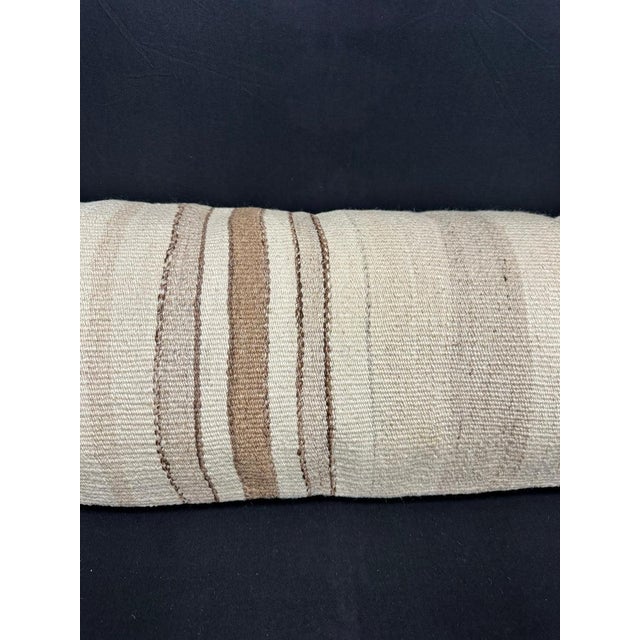 Contemporary Turkish Hemp Pillow Cushion Natural Beige Brown Cushion Cover 14x40 For Sale - Image 3 of 4