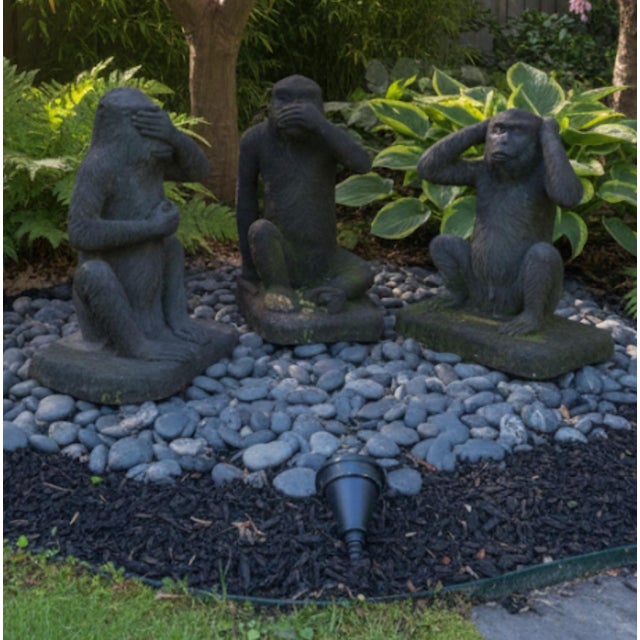 Large Scale "Three Wise Monkeys" Garden Sculptures - Set of 3 For Sale In West Palm - Image 6 of 7