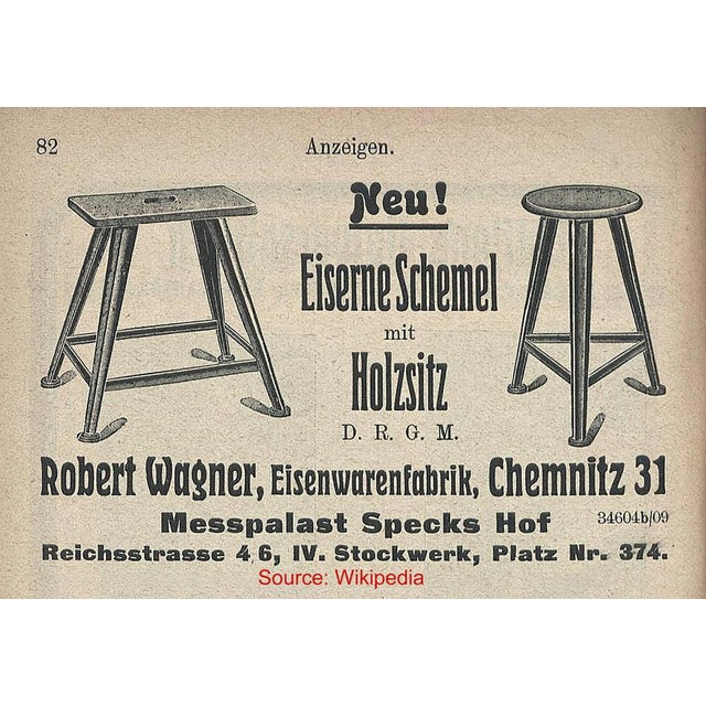 Industrial Factory Bauhaus Stool attributed to Rowac / Robert Wagner, Germany, 1920s For Sale - Image 9 of 10