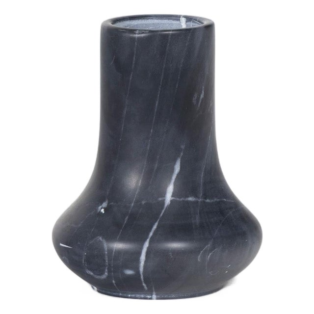Jasper Marble Vase Small, Black For Sale