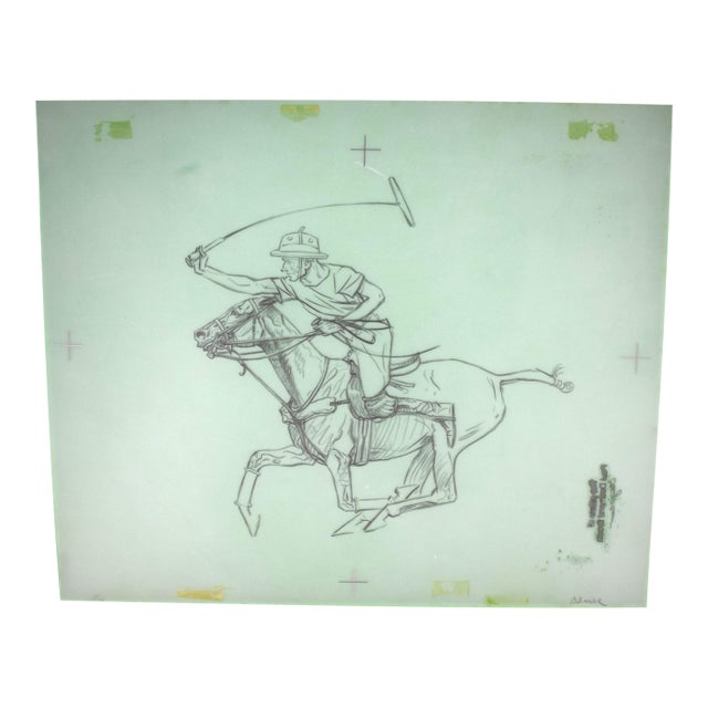 Paul Brown Polo Pencil on Acetate Drawing 6 For Sale