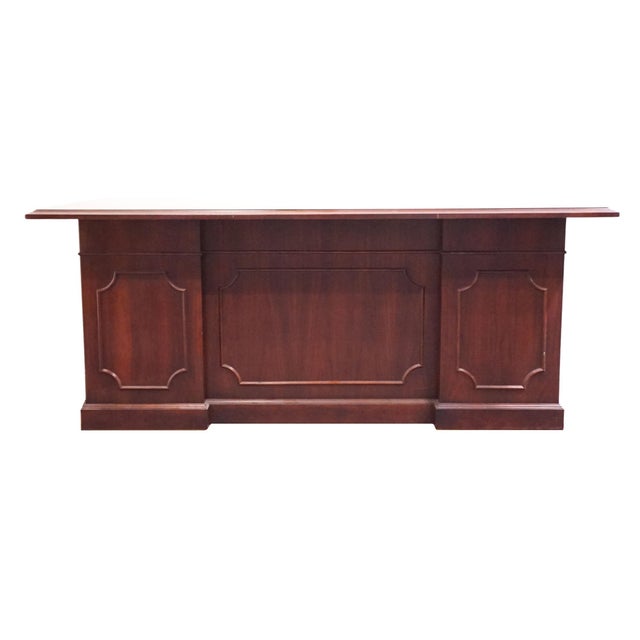Kimball Furniture Solid Mahogany Traditional Style 72" Executive Office Desk For Sale - Image 12 of 13