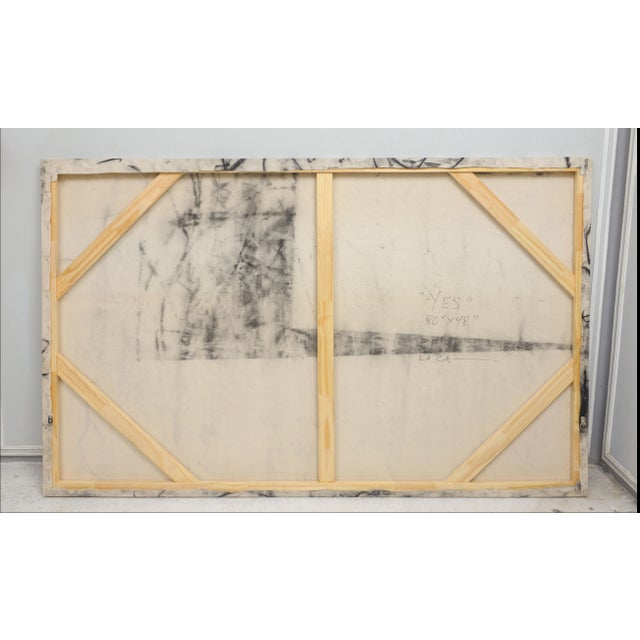 Monica Perez "Yes" Original Charcoal on Canvas 2023 For Sale - Image 10 of 11