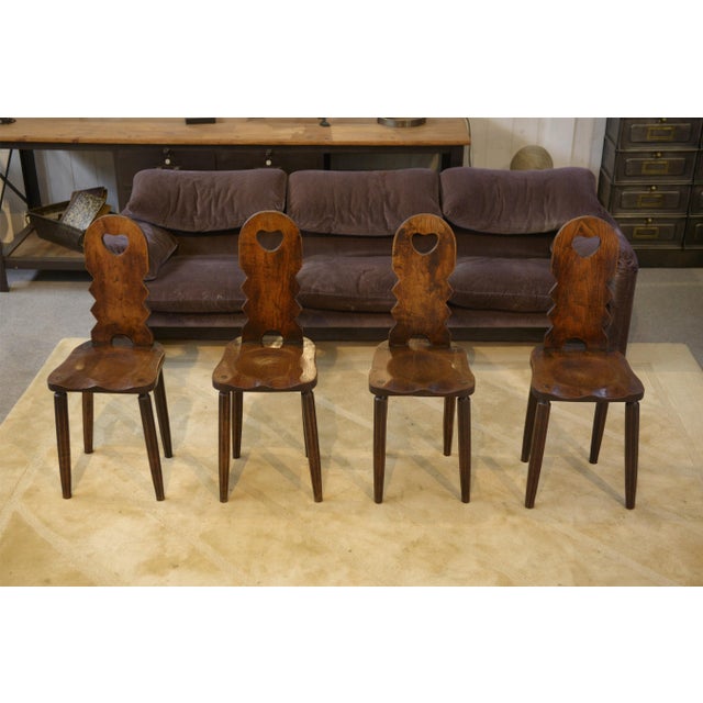 Brutalist Brutalist Oak Chairs, 1950s, Set of 4 For Sale - Image 3 of 16