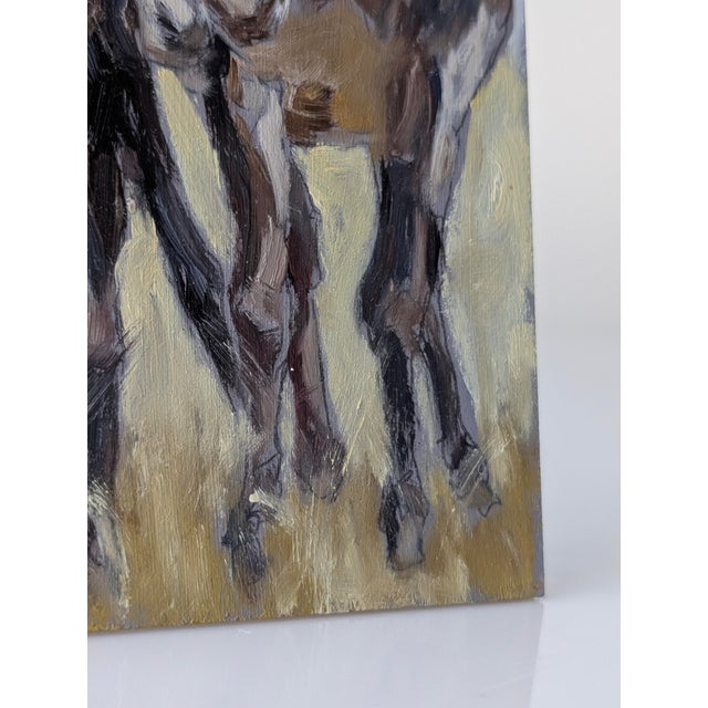 20th Century, Portrait of a Donkey in Maternity, 1980s, Oil Painting on Panel For Sale - Image 4 of 9