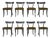 Vintage Designer Klismos Style Wood Dining Chairs in Custom Two Tone Finish - Set of 8 For Sale