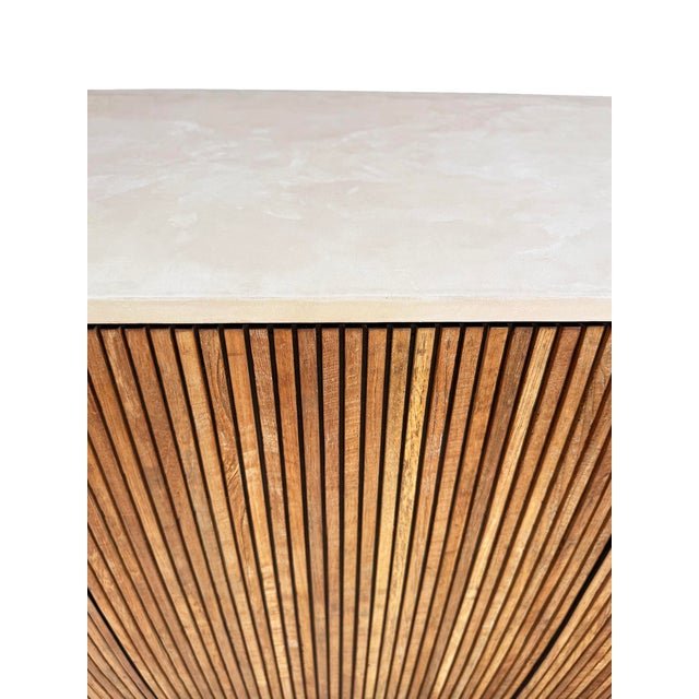 Slatted Teak Rounded Sideboard Credenza For Sale - Image 15 of 16