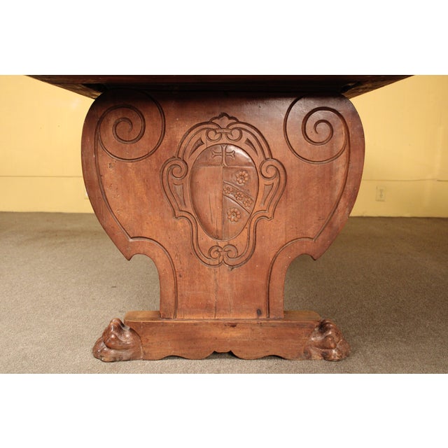Baroque Style Walnut Dining / Library Table For Sale In Los Angeles - Image 6 of 12