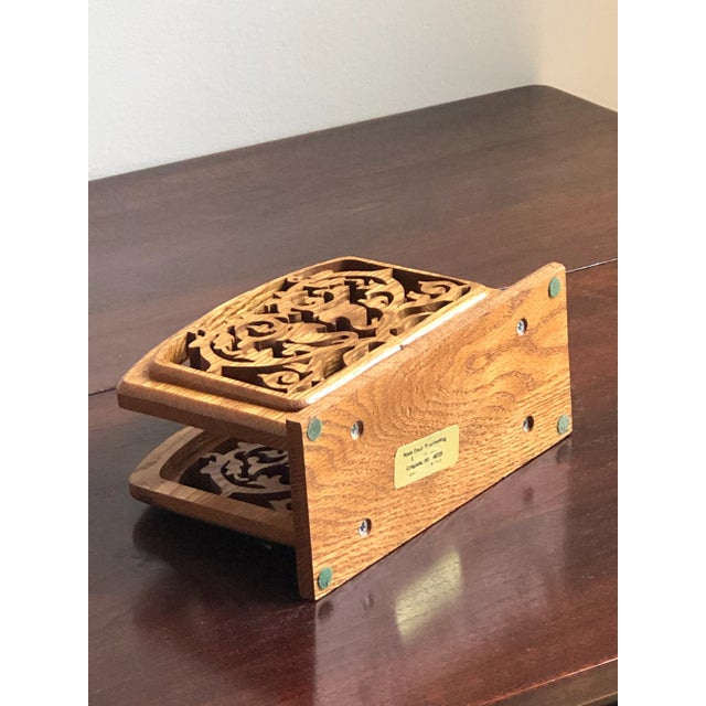 Vintage Handcrafted Wood Napkin Holder For Sale - Image 9 of 11