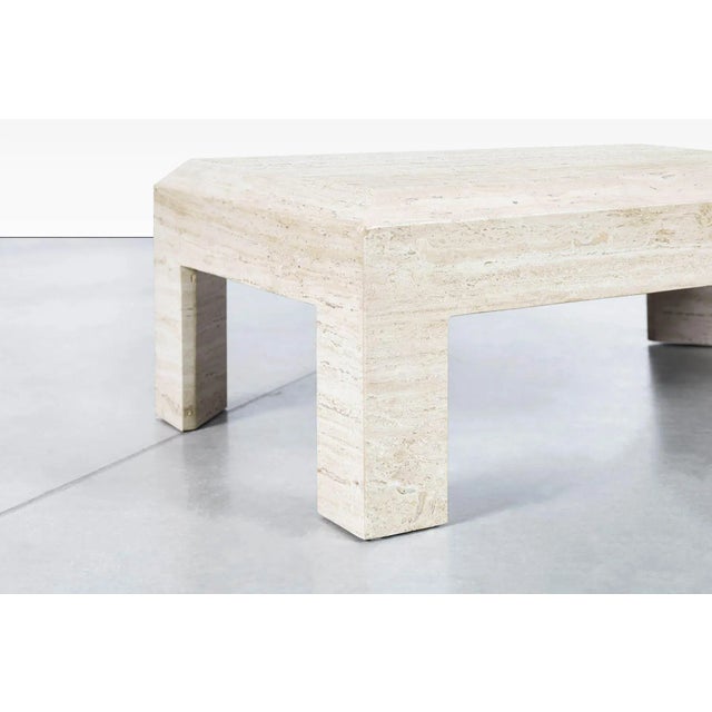 1970s 1970s Vintage Italian Modern Travertine Coffee Table For Sale - Image 5 of 11