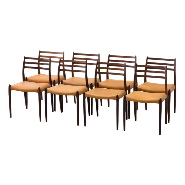 Model 78 Dining Chairs by Niels O. Møller, 1950s, Set of 8 For Sale