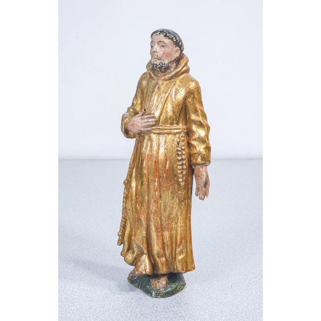 Gold Italian Artist, Sculptures of Religious Saints. 1700, Wood and Gold For Sale - Image 8 of 18