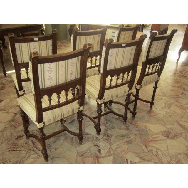 Antique French Dining Chairs in Walnut, Set of 6 For Sale - Image 5 of 13