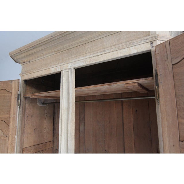 19th Century Belgian Bleached Oak Wardrobe For Sale - Image 14 of 18