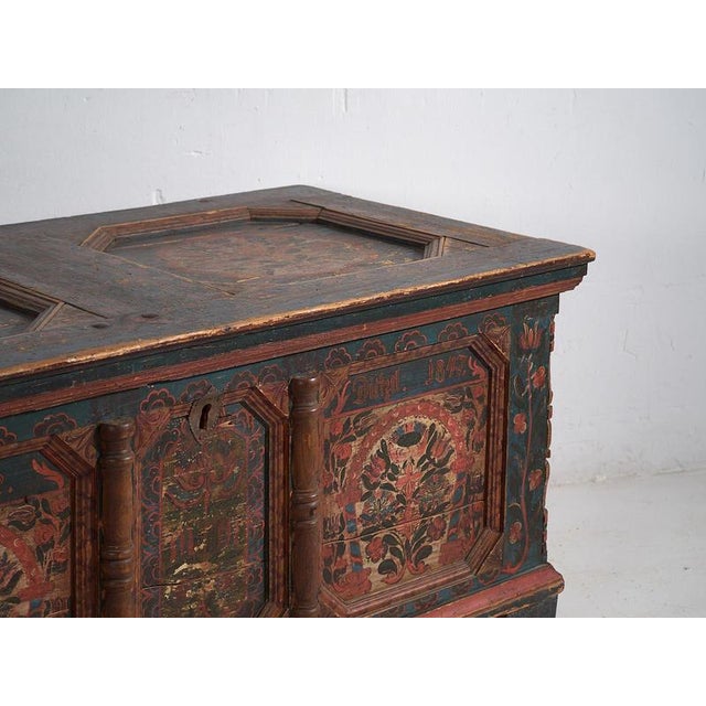 Hand Painted Trunk, 1847 For Sale - Image 5 of 18