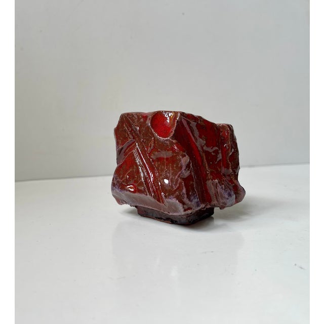 Icelandic Brutalist Vase with Volcanic Blood Glaze, 1970s For Sale - Image 4 of 9