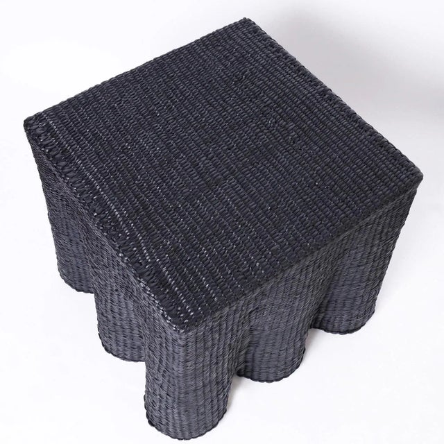 Early 21st Century Fs Flores Collection Pair of Black Square Ghost Drapery Stands For Sale - Image 5 of 9