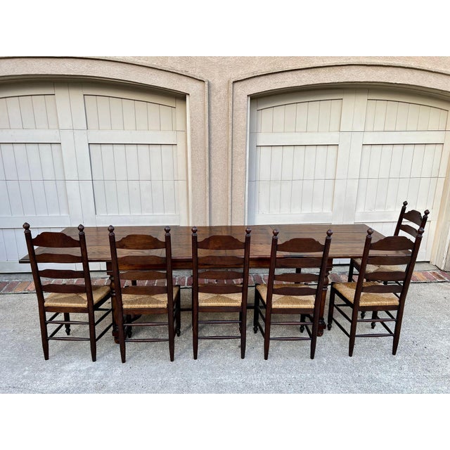 Antique English Oak Refectory Dining Table Jacobean Double Leaf 10 Ft. C1930 For Sale - Image 17 of 18