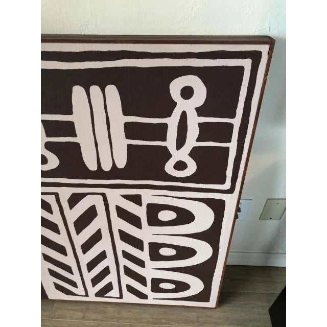 1970s Large Mid Century Geometric Abstract Painting For Sale - Image 9 of 12
