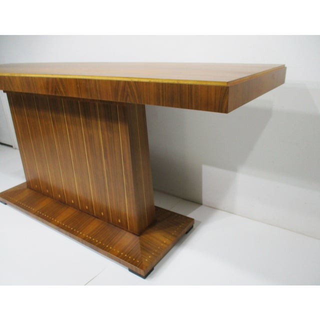 Mid 20th Century Mid Century Inlayed Mahogany Custom Wood Bar Attributed to Mastercraft For Sale - Image 5 of 12