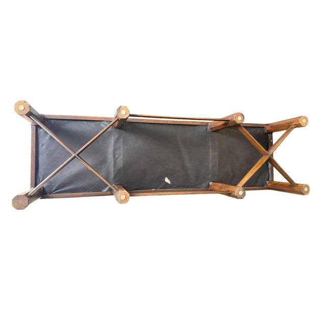Thomas O'Brien Century Rustic Speckled Cork Wood Trestle Bench For Sale In Chicago - Image 6 of 15