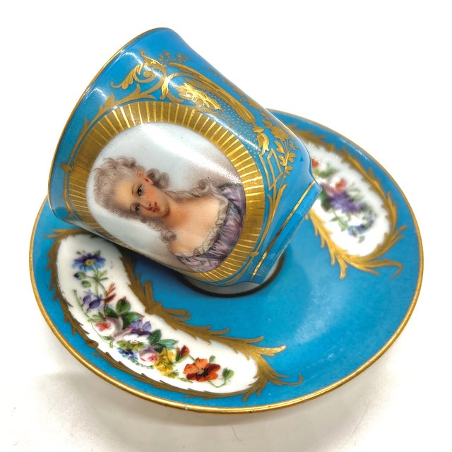 Antique Porcelain Cup and Saucer, 1800, Set of 2 For Sale - Image 13 of 13