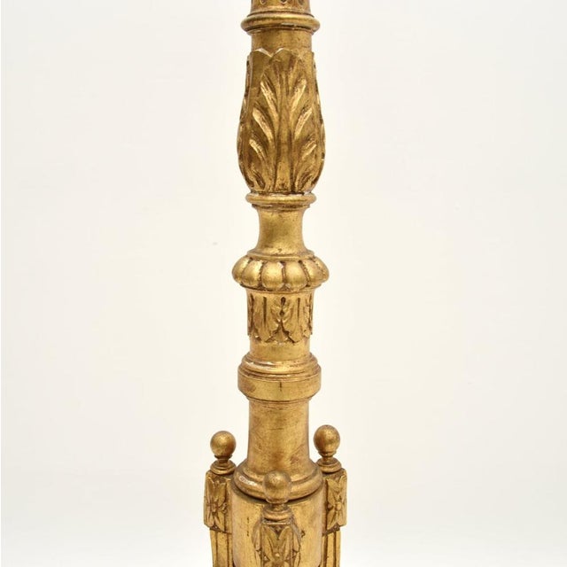 Antique Victorian Gilt Wood Floor Lamp, 1890s For Sale - Image 4 of 8