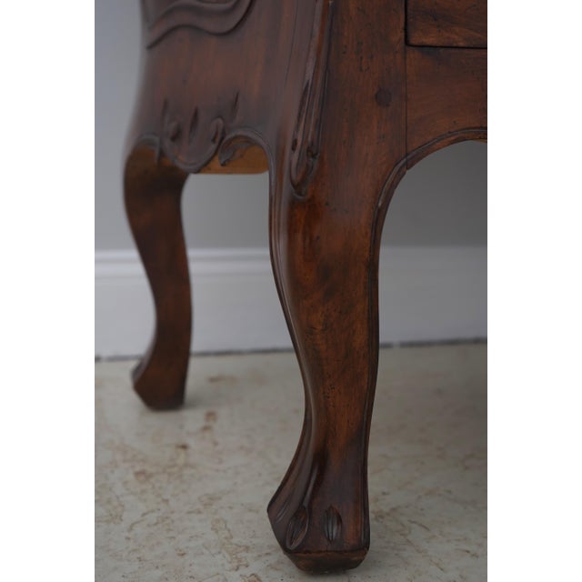 Brown Italian 3 Drawer Continental Walnut Finish Commode For Sale - Image 8 of 18