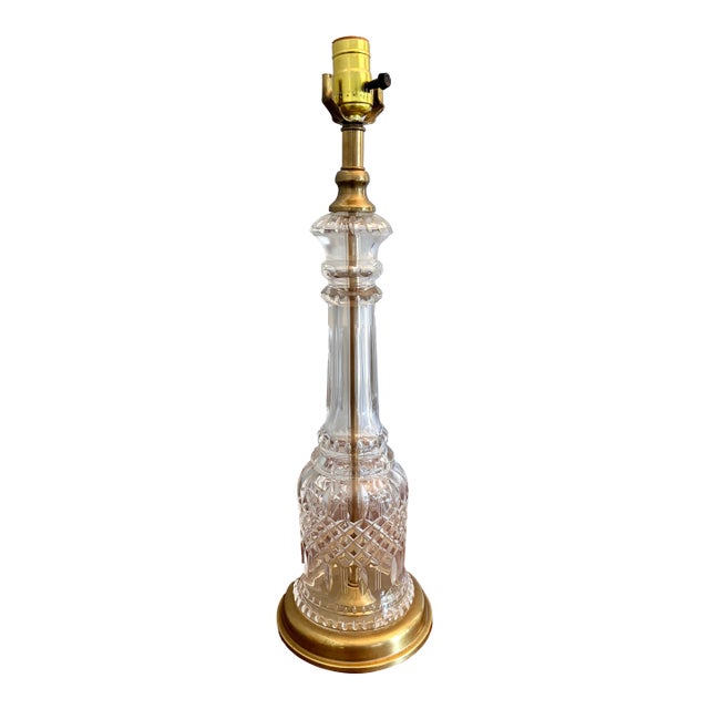 Late 20th Century Federick Cooper Hollywood Regency Cut Glass & Brass Table Lamp For Sale