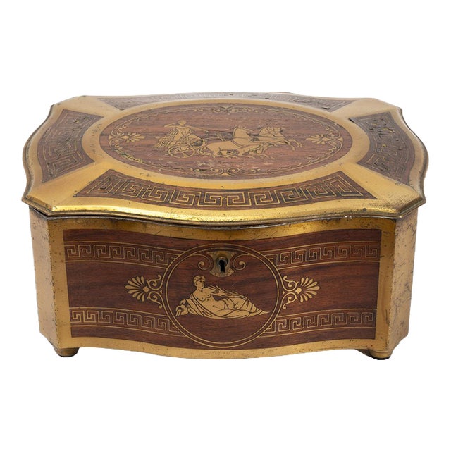 Antique Late 19th Century Jewelry Box in Fine Exotic Wood and Gilded Bronze, Germany For Sale