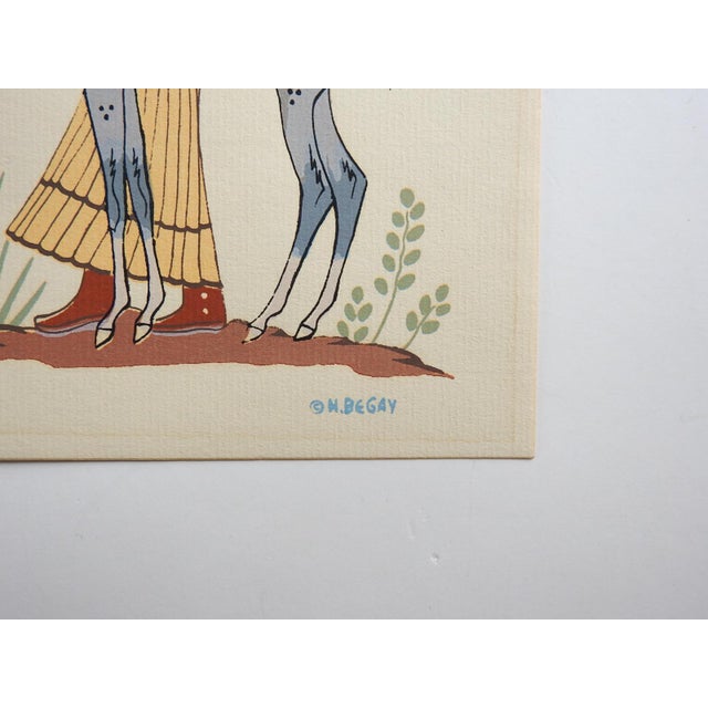 Late 20th Century serigraph on paper of young Navajo girl and her Appaloosa foal by Harrison Begay (Haashké yah Níyá)...