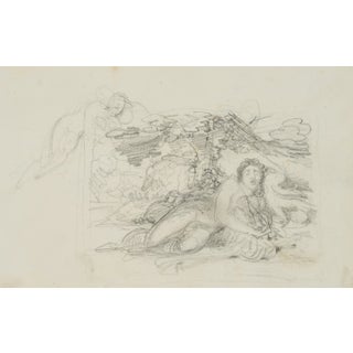 F. Bouchot, Mythological Scene, Sleeping Under Canopy, 19th-Century, Pencil For Sale
