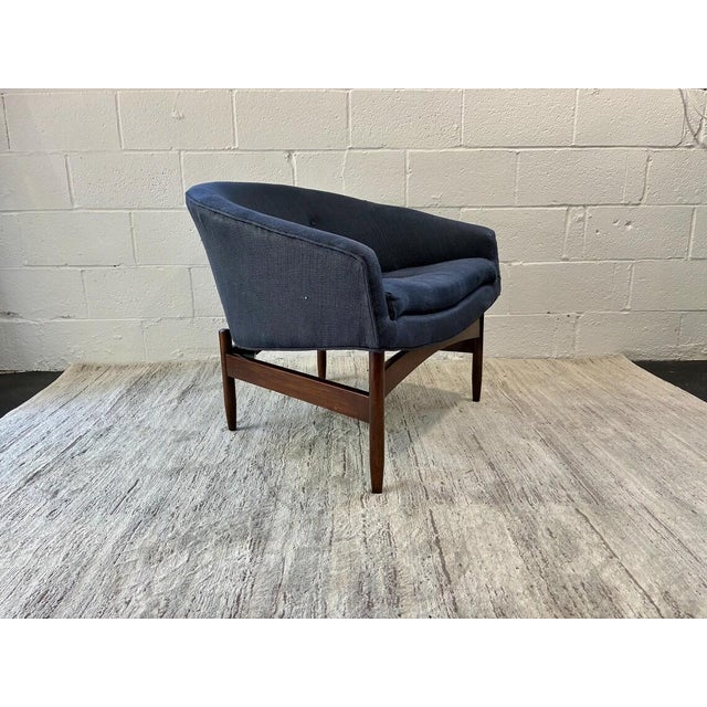 Blue Vintage Danish Mid Century Accent Chair For Sale - Image 8 of 11