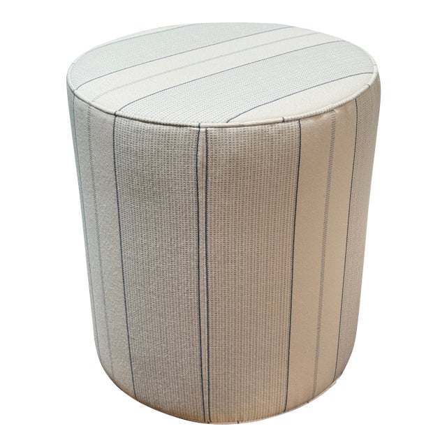 Lee Industries Sunbrella Drum Ottoman For Sale