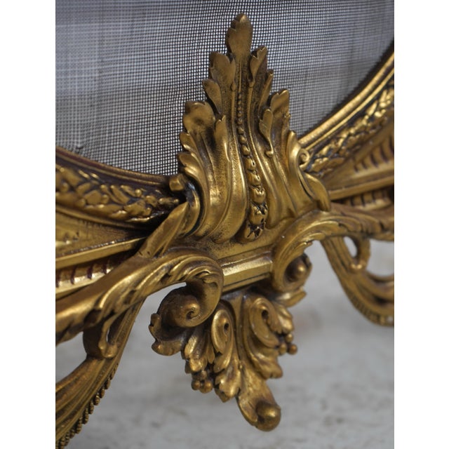 Vintage Louis XVI 19th Century Fire Screen Fireplace Andiron Set For Sale In Philadelphia - Image 6 of 18