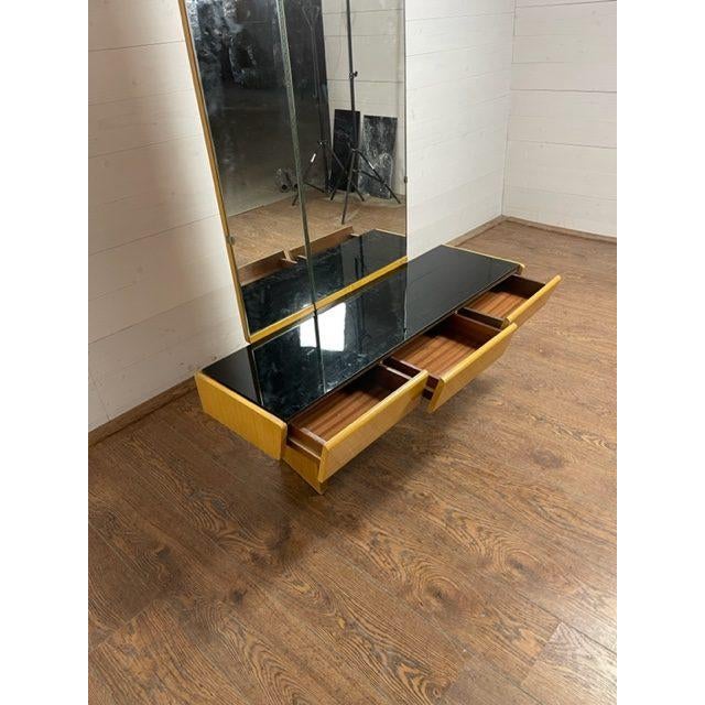Vintage Retro Toilet Mirror by Jitona, 1960 In very good original condition with original black glass with company sticker...