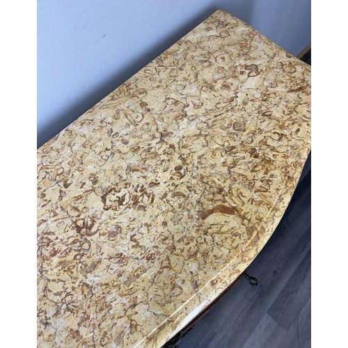 Antique French Walnut Bombe Chest of Drawers with Marble Top For Sale - Image 15 of 17