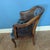 Ethan Allen 1980s Mid-Century Cane Barrel Back Lounge Chair With Cornflower Blue Velvet Upholstery For Sale - Image 4 of 9