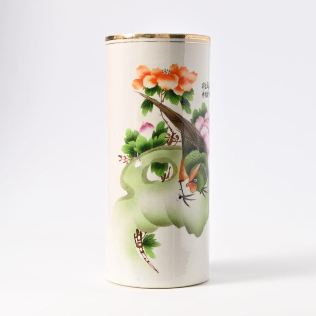 Hand-Painted Chinese Porcelain Hat Stand Vase, 1930s For Sale - Image 4 of 8