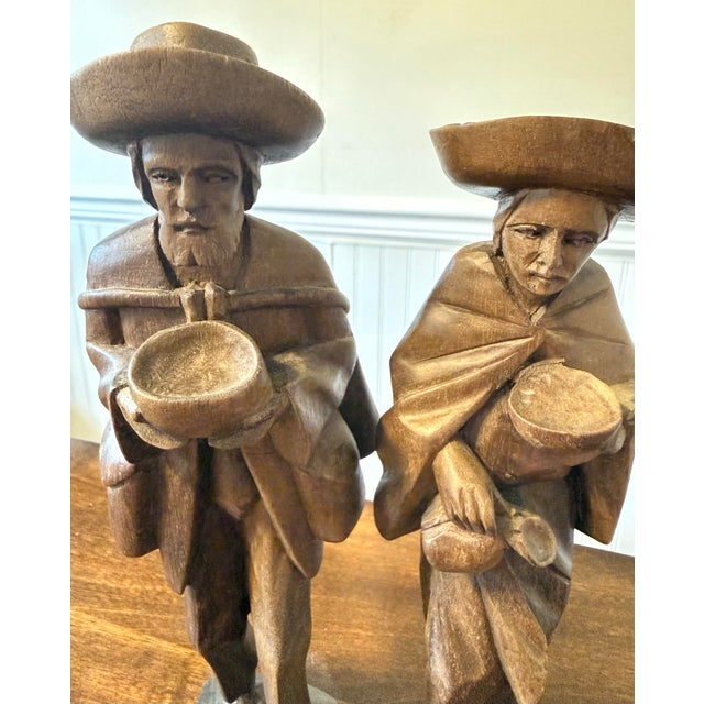 Wood 1930s The Travelers Hand Carved Wooden Folk Art For Sale - Image 7 of 12
