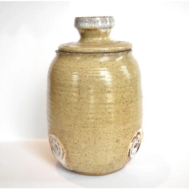 1970s Mid-Century Studio Pottery Earthenware Jar For Sale - Image 5 of 9