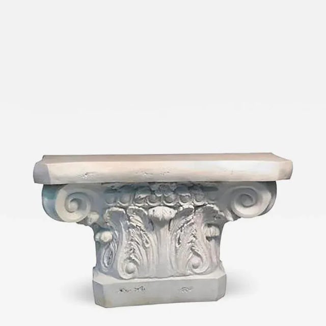 Modern Neoclassical White Column Form Console Table For Sale - Image 9 of 9